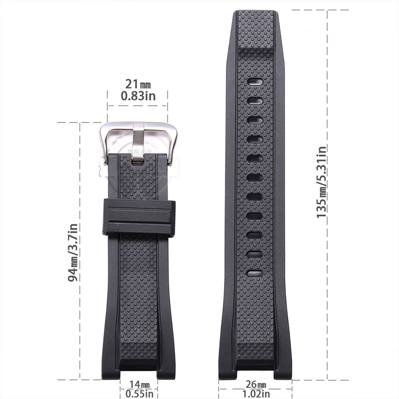 Resin Strap Watch Accessories for Casio GST-210 GST-S130 S110 S100 W130L W100 W110 Men\'s Waterproof Band Stainless Steel Loop