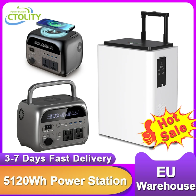 CTOLITY 5000 W Camping-Kraftwerk, 230 Wh, 345,6 Wh, tragbarer LiFePo4-Solargenerator, 220 V AC, Energiespeicherversorgung, reine Sinve-Welle
