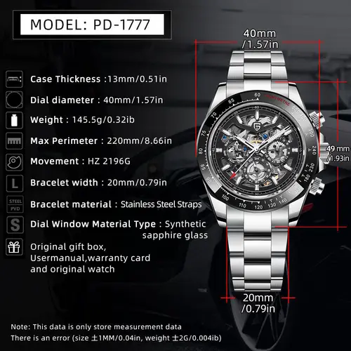 Imagen 2 del producto Pagani Design 2025, nueva moda, reloj mecánico automático para hombre, zafiro de lujo, acero inoxidable, resistente al agua, deportivo, 10Bar, reloj ho