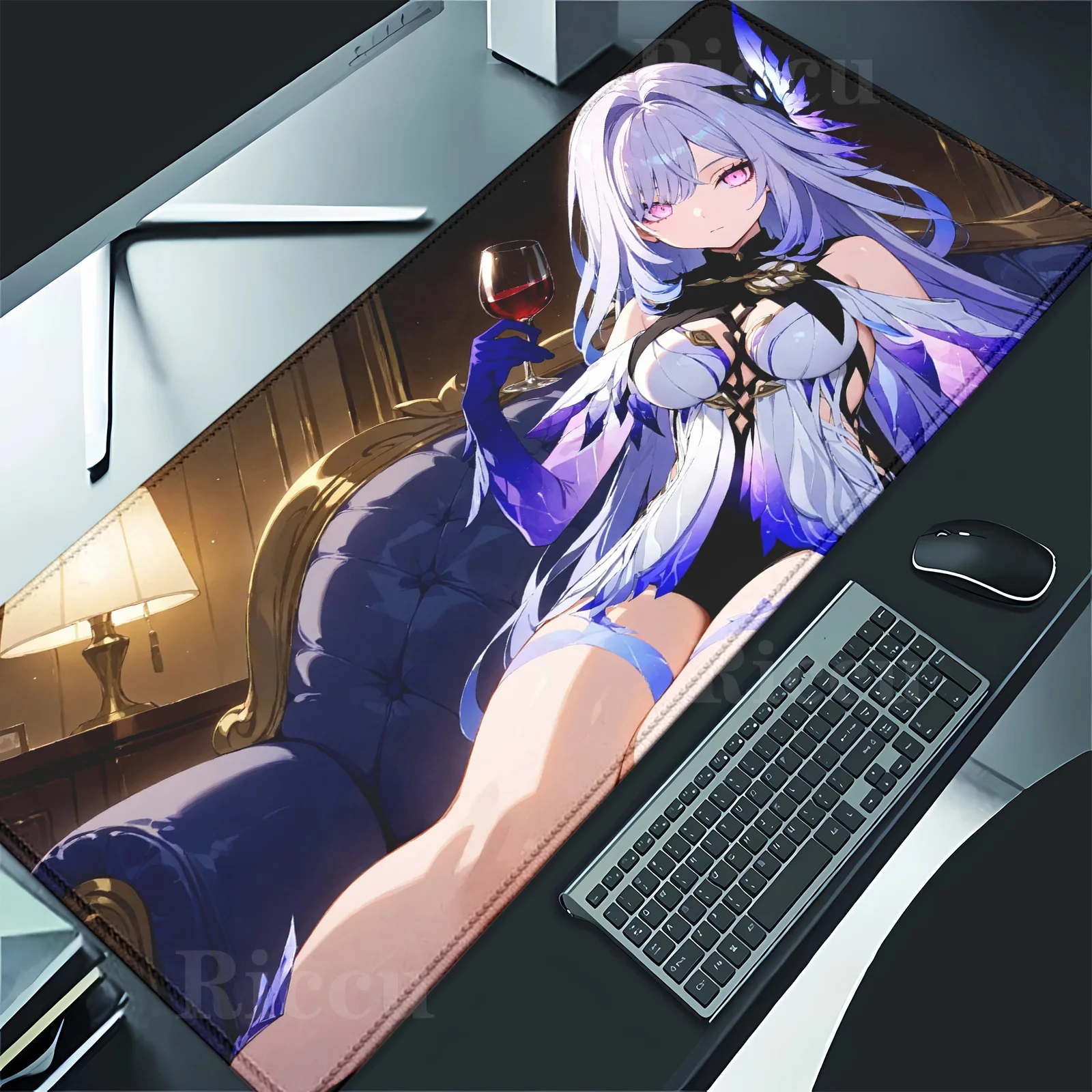 Genshin Impact Skirk Mouse Pad أنيمي لوحة الألعاب منصات الطاولة الخلفية المطاط سطح المكتب ماوس الوسادة حصير مكتبي ملحقات الكمبيوتر الإلكترونية