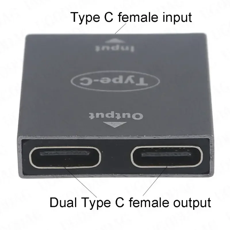 Adaptor konverter Hub Splitter USB C betina Ke Dual Female, USB C konektor ekstensi Coupler Tipe C untuk perangkat USB C