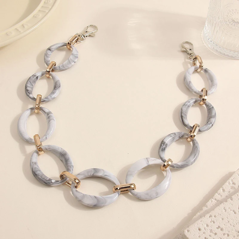 Ins Wind Acrylic Metal Buckle Pants Chain Women's Spring Explosions Jeans Trend Wear Matching Chain Jewelry.