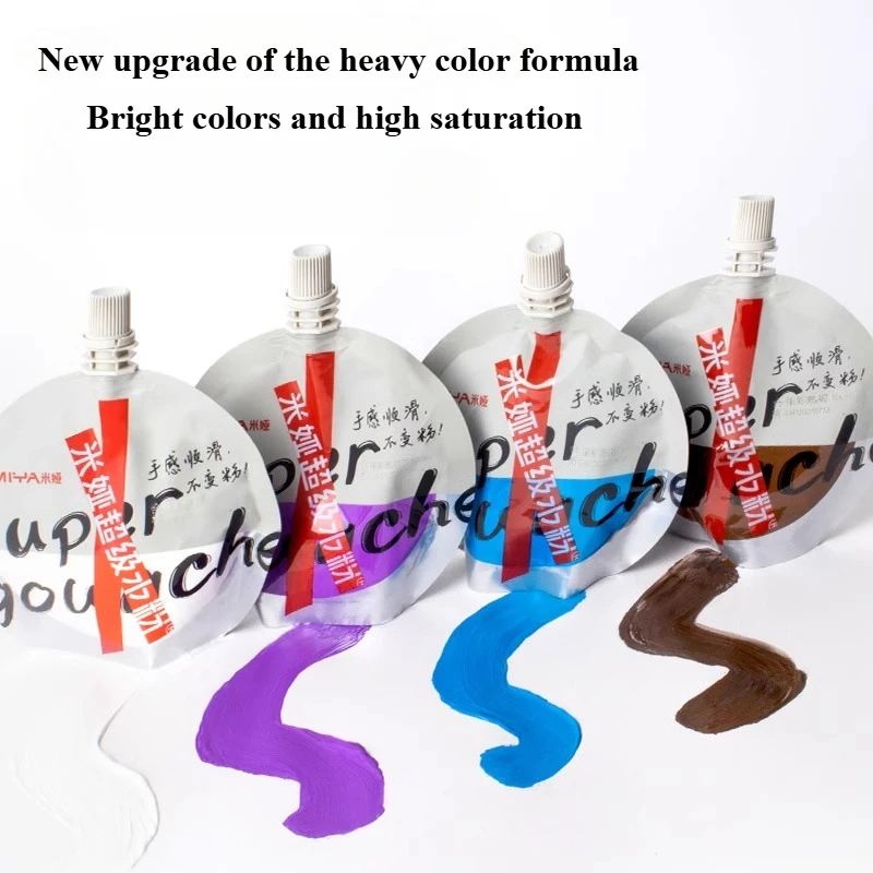 

100ml Heavy Color Gouache Pigment Supplement Pack Bright Colors Portable and Easy To Store for Free Color Matching Sketching