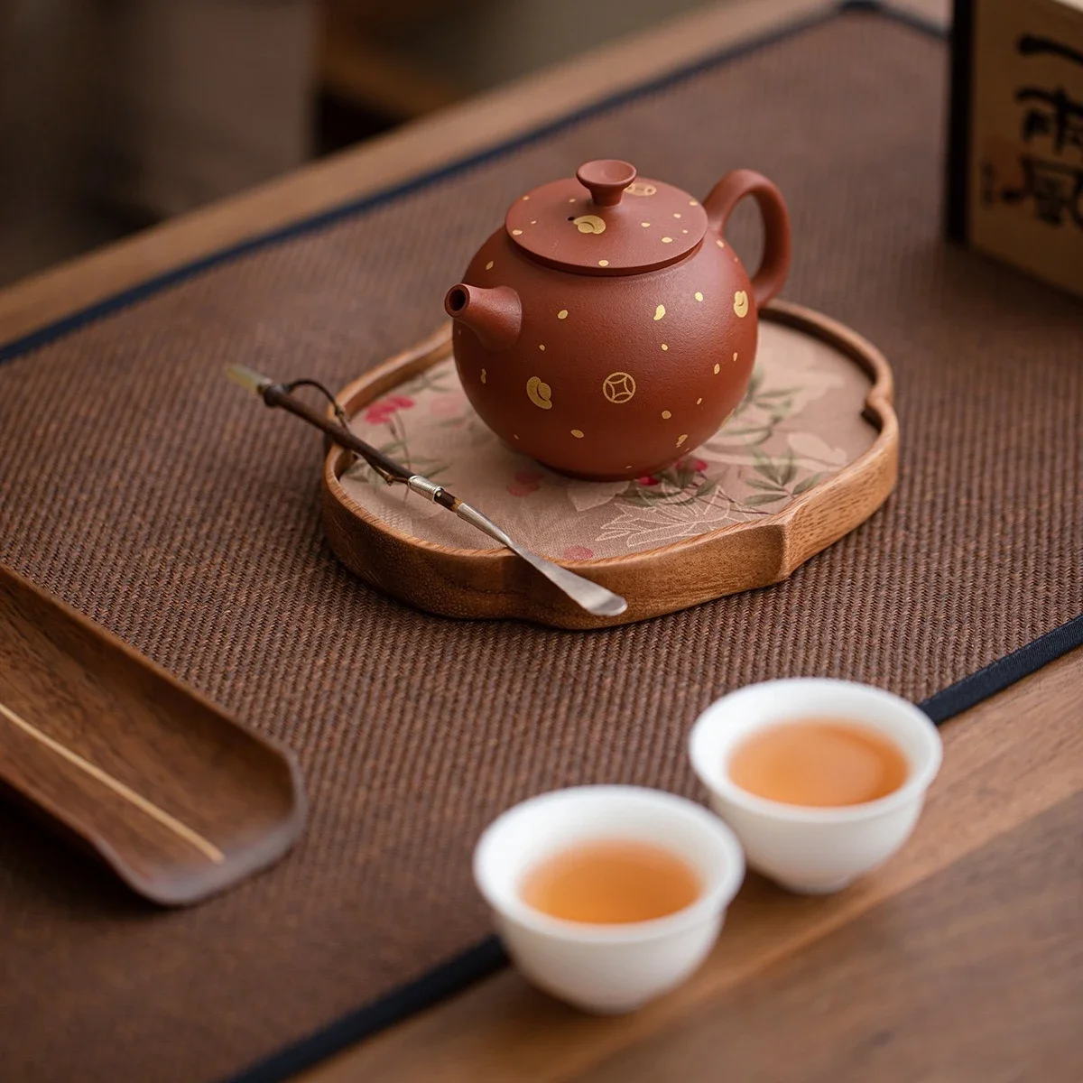 150ML Chinese Yixing Zisha Pot Handmade Ingot Zisha Pot Zhu Mud with Filter Teapot Kung Fu Tea Set Japanese Apple Pot Collection