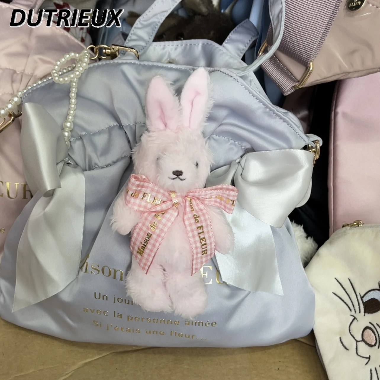 Ladies Cute Keychain Pink Rabbit Pendant Plush Doll Doll Bag Pendant Elegant Keychain Fashion Sweet Accessories for Women