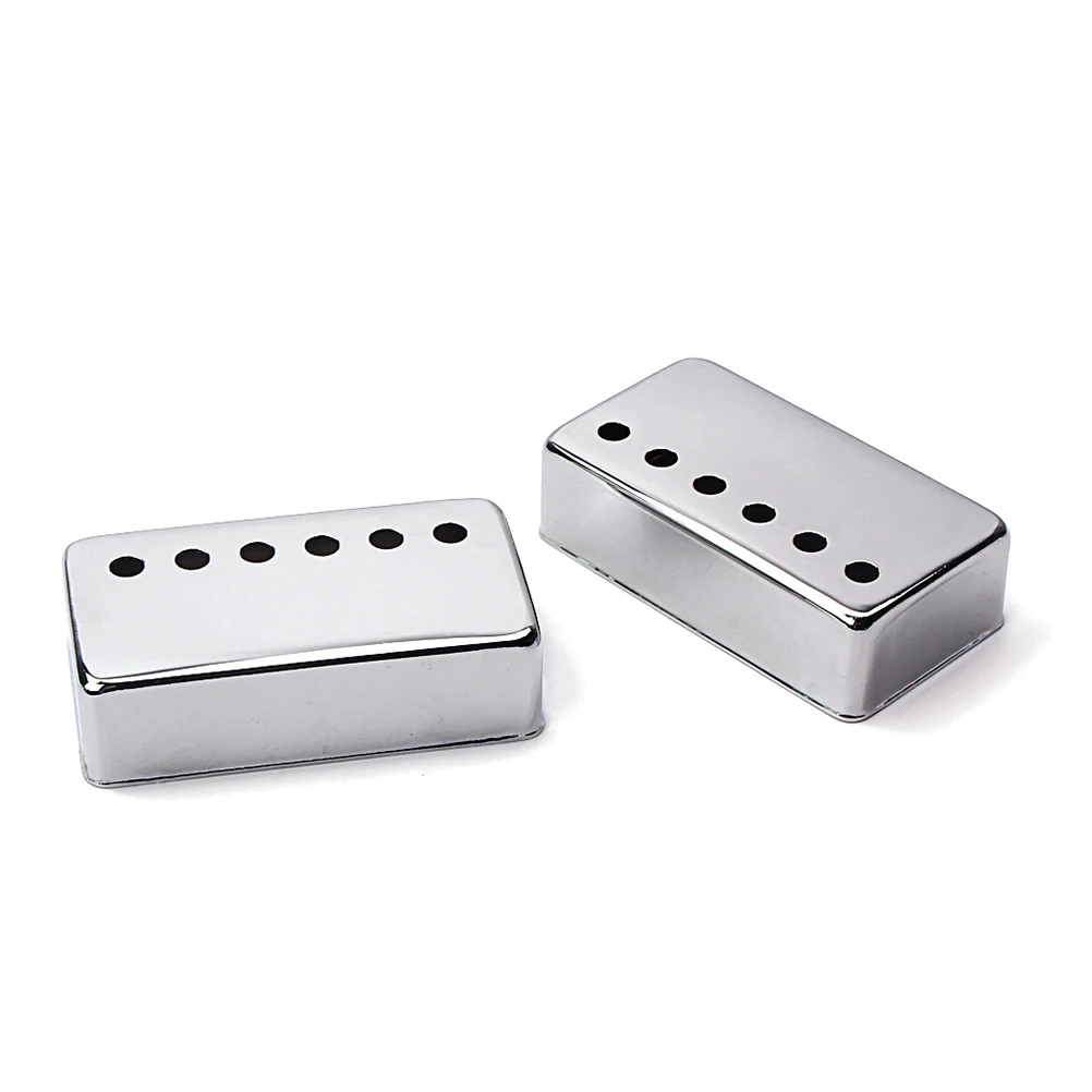 

2pcs Semi-open Electric Guitar Dual Coil Humbucker Pickup Covers Metal 6 Holes Cover GB303M7 (Silver)