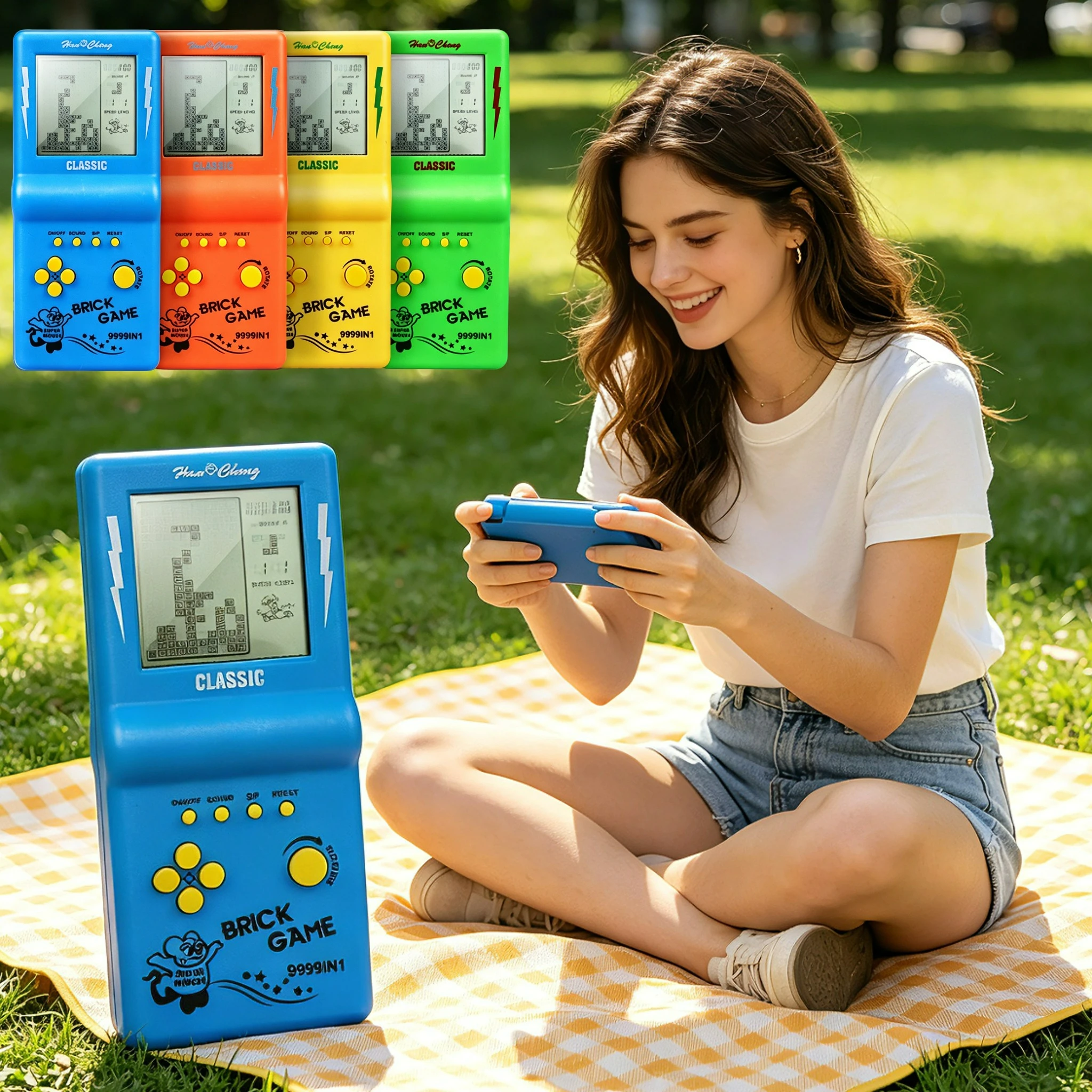 Handheld Portable Classic Game Console BRICK GAME Players Nostalgic Educational Toys 4 Colorful Elderly Childhood Christmas Gift