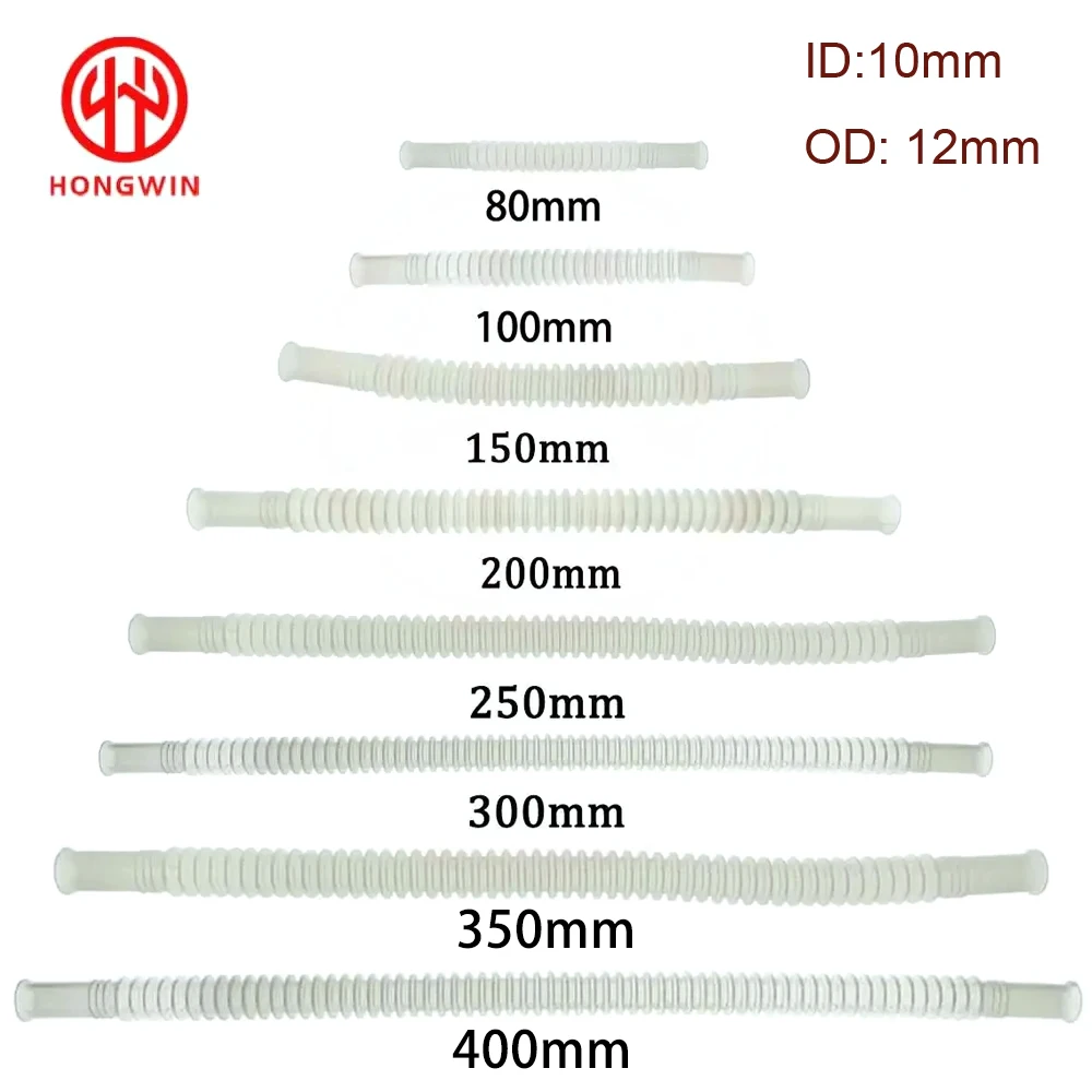 10PCS 80 100 150 200 250 300 350 400 mm ID:10 OD:12  Nylon Tube Fuel Line Bellows Corrugated Pipe For Fuel Pump Plastic