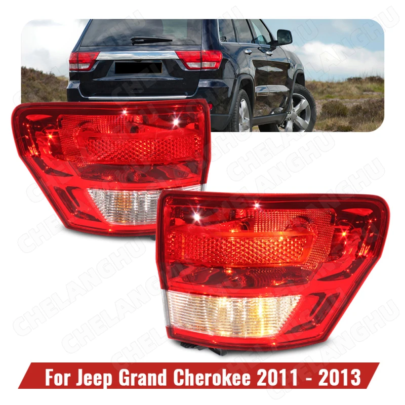 

1Pair Outside Tail Rear Lamp light For Jeep Grand Cherokee 2011 2012 2013 Car Outer Taillight 55079421AG 55079420AG