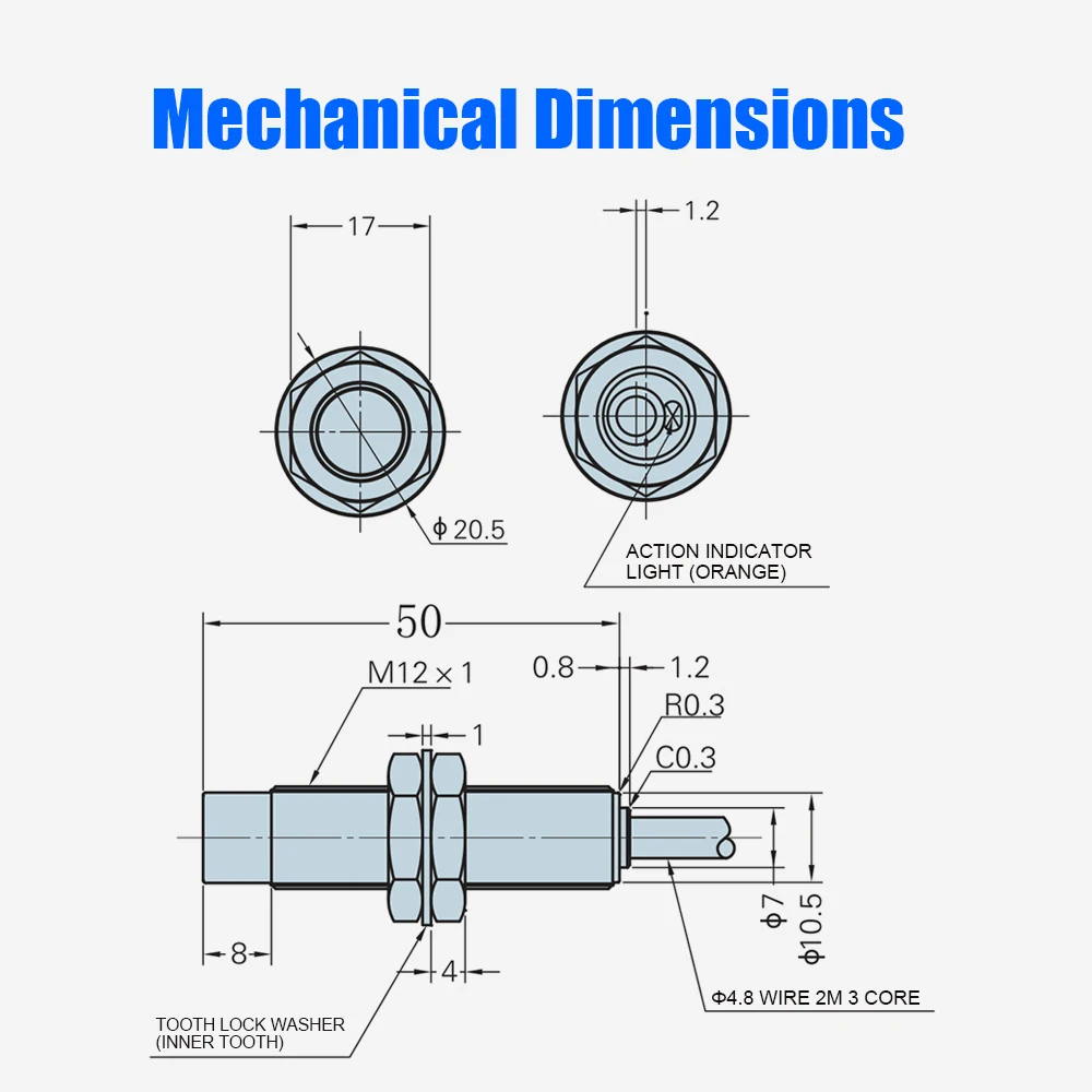 30 قطعة GBeelee BL-JJ-H3X-M12 أسطواني القرب الاستشعار المعادن التعريفي التبديل حثي القرب التبديل الاستشعار