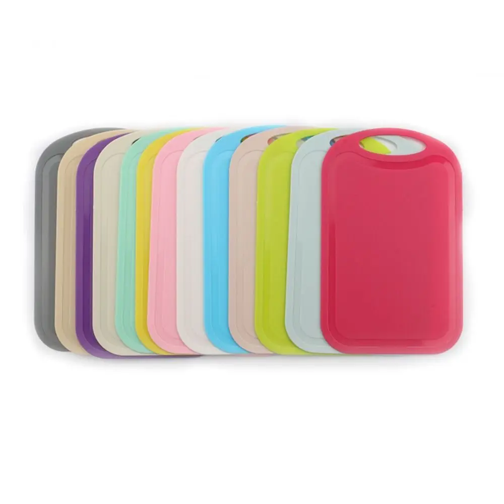 Rectangle Nonslip Plastic Cutting Board with Groove Hangable Chopping Board Handle Frosted Texture Chopping Block Vegetable