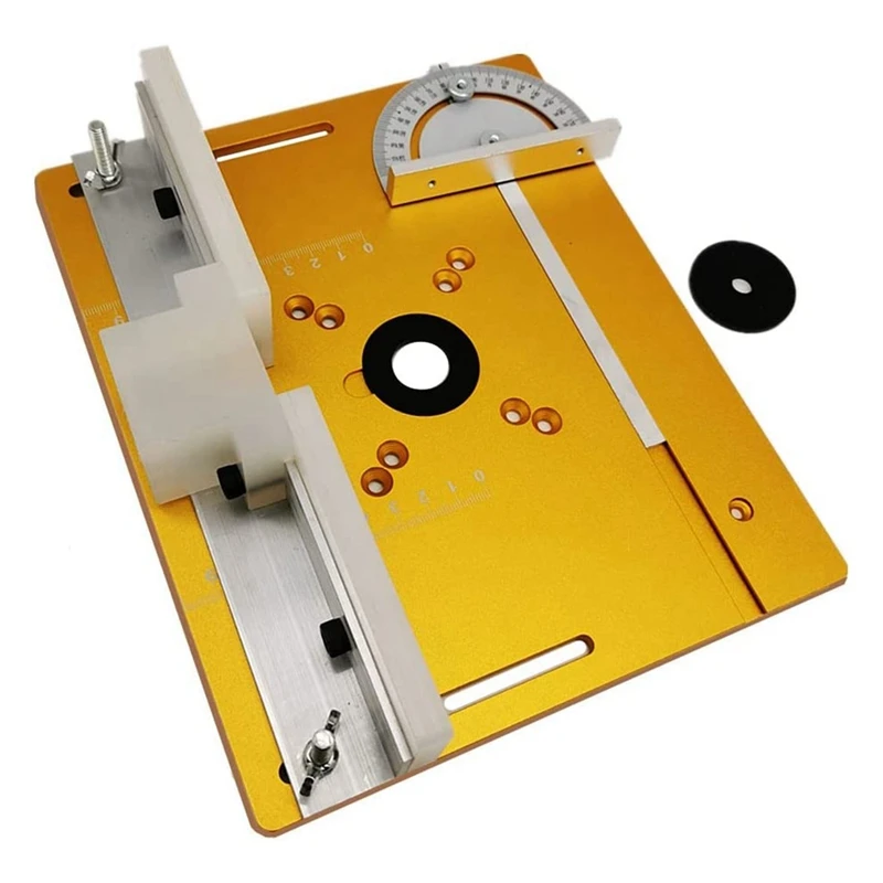 

New Router Table Insert Plate W/Miter Gauge For Woodworking Benches Table Saw Multifunctional Trimmer Engraving Machine