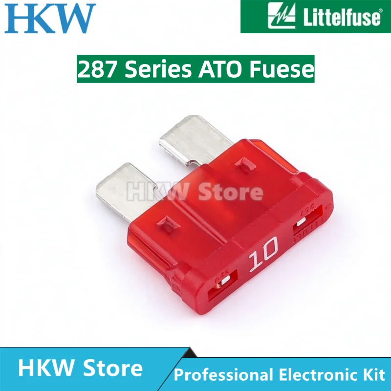 10-100PCS Littelfuse 287 Series 0287010.PXCN 10A Medium Blade Fuse 32Vdc 32V ATC Fuse ATOF New and Original