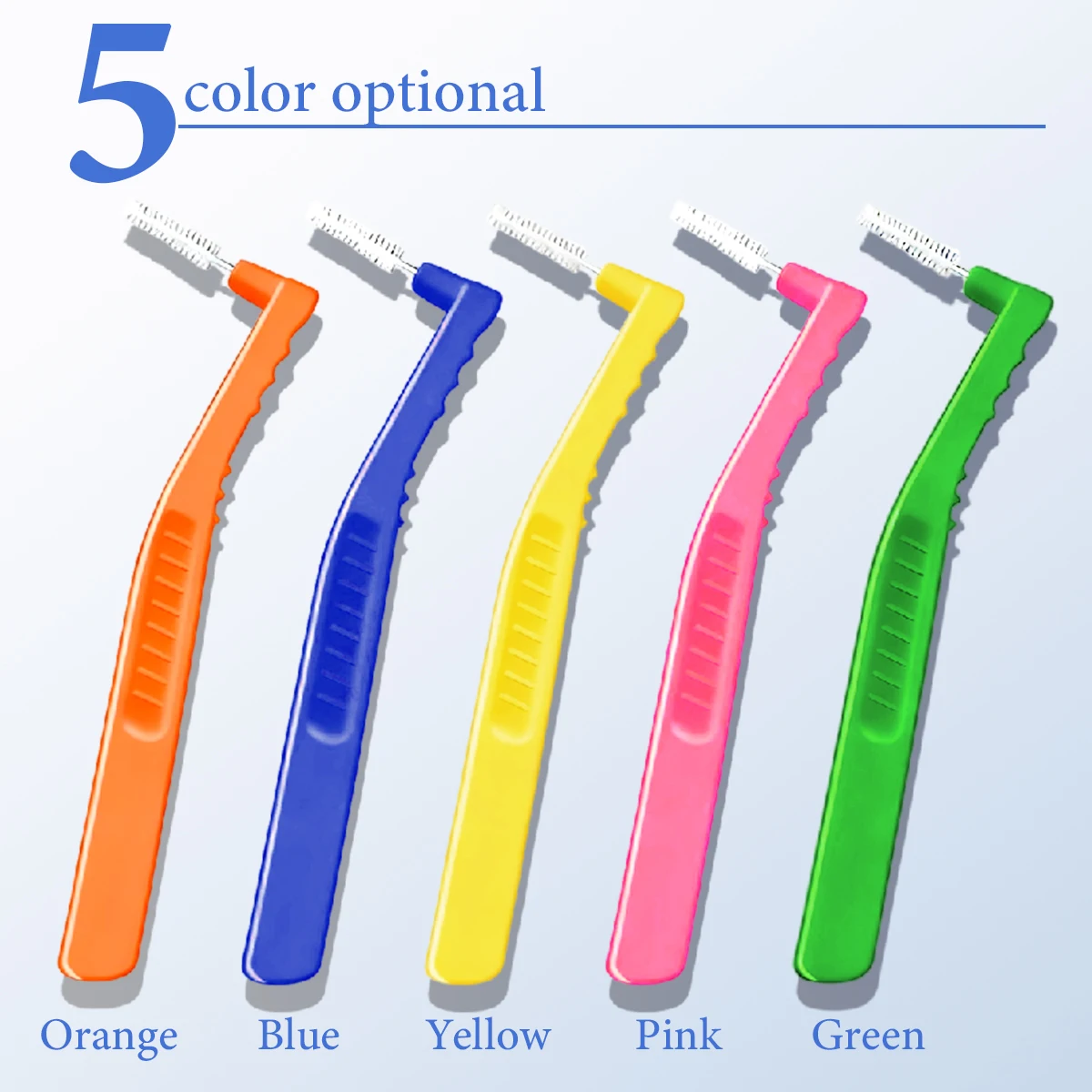 

40pcs L-shaped Interdental Brushes. Cleaning Tool L-shaped Soft Bristle Teeth Cleaning Belt Dust Cover