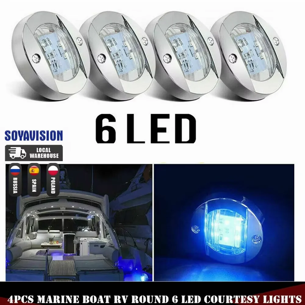 

3Inch 6 Led Round Chrome Marine LED Transom Mount Stern Anchor Navigation Light Waterproof Boat Marine Lights 6-2835-SMD 12V DC