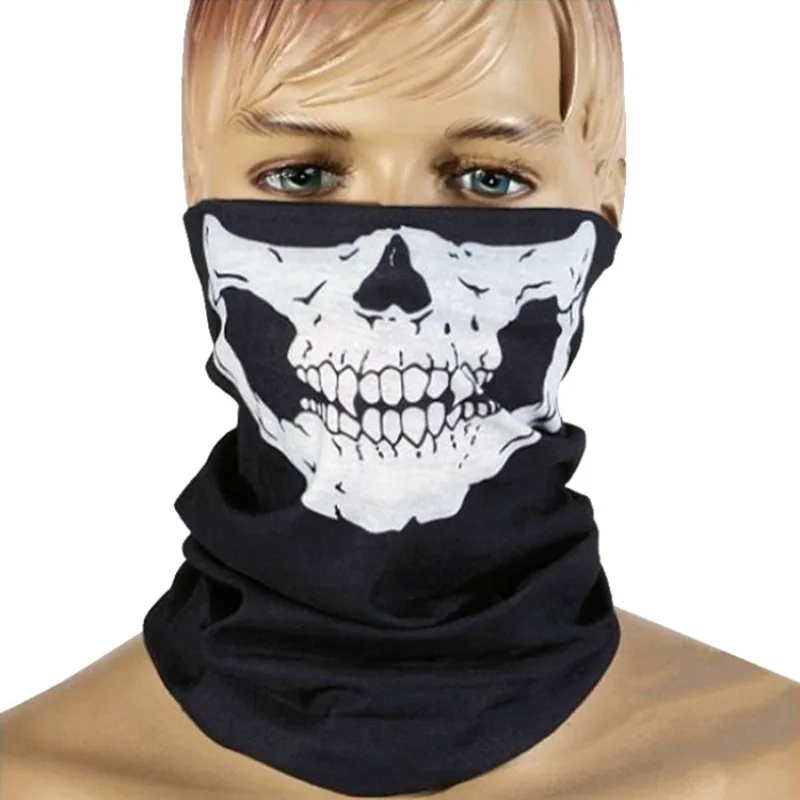 AliExpress Seamless Multi-functional Magic Headscarf Cycling Mask To Keep Warm Halloween Props Skull and Face Towel Bicycle Accessories