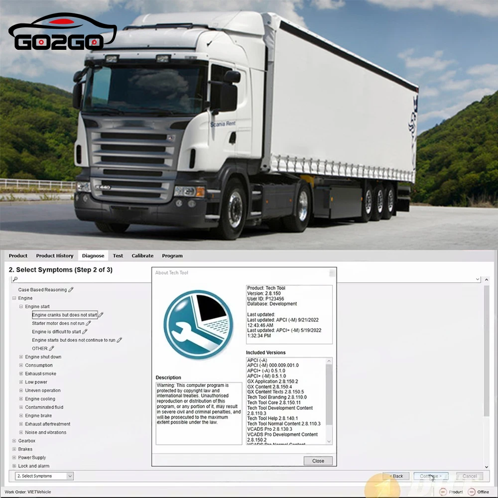 Software Vocom II 88890400 Premium Tech Tool 2.8.150 Vocom2 WIFI DEV2 Heavy Duty Truck Scanner Diagnostic software PPT2.8.150