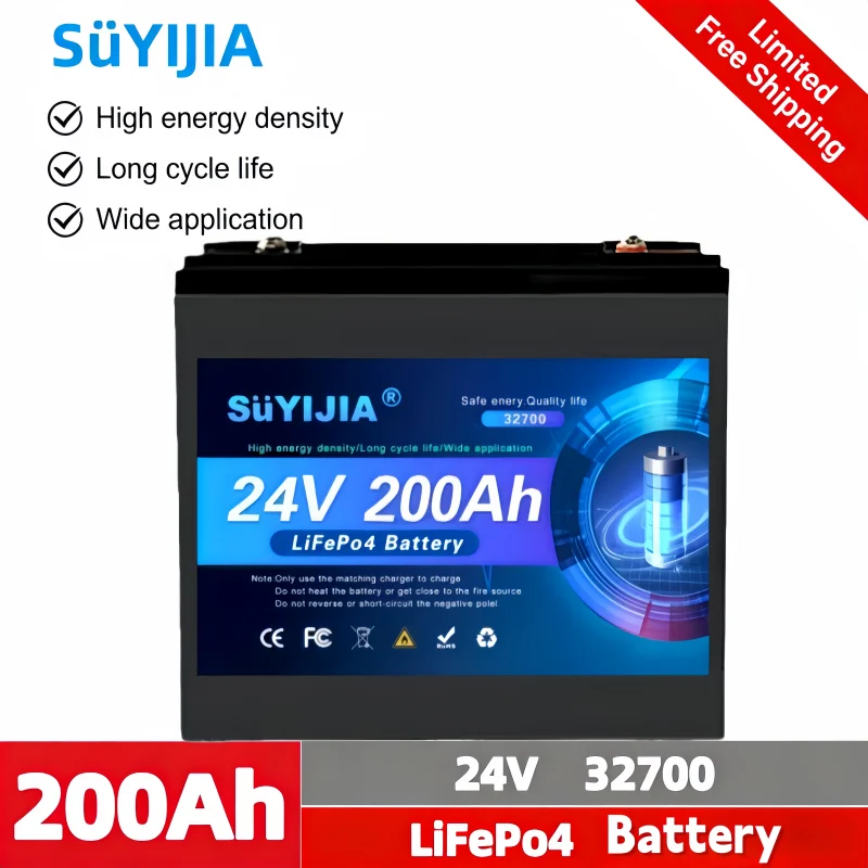 

24V LiFePO4 100Ah-200Ah Battery has built-in 200A rechargeable Ferrous Lithium Phosphate Solar Off-grid Battery.