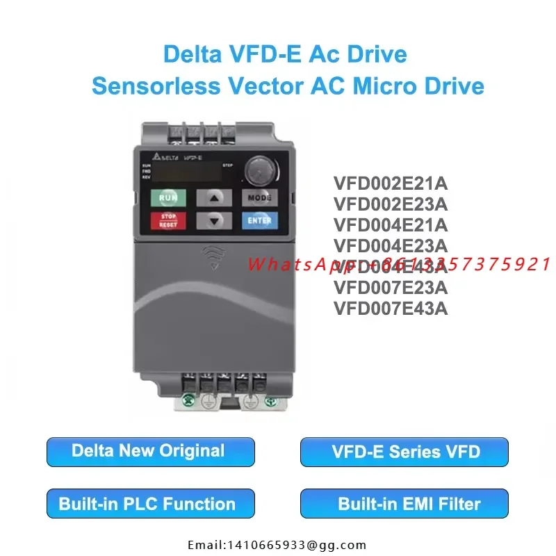 Hot Sale New 750W 220V 3-phase VFD-E Series Variable Frequency Drive VFD007E43A AC Drive Sensorless Vector