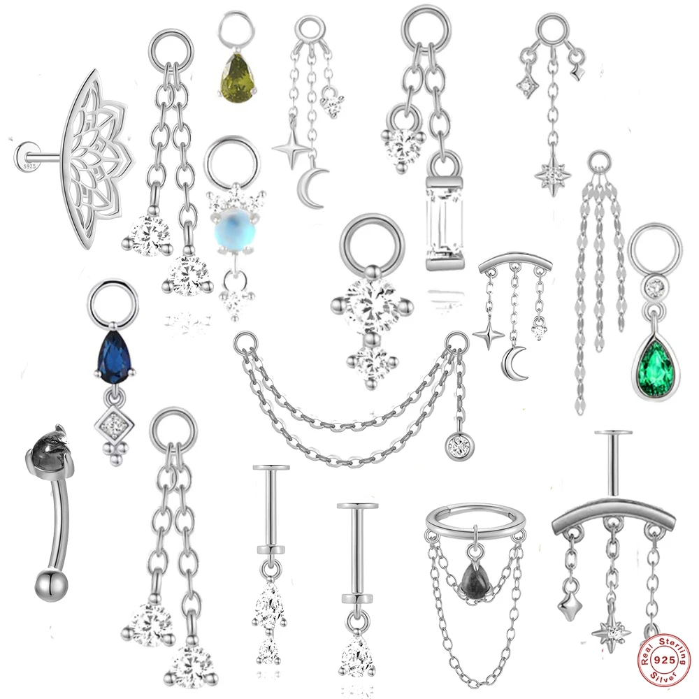 

AIDE Y2K DIY Handmake Sliver Color Подвески Подвеска Для Серьг Ожерелье Девушки 1 шт. Стерлингового Серебра 925 Изысканный Блестящий Циркон Jewe