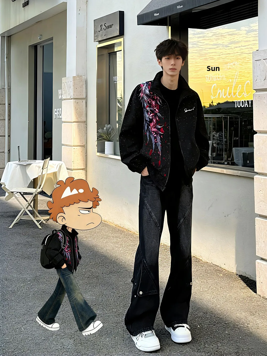 

Bla American Splice Workwear Jeans Men's Cleanfit Trousers High Street Slimming Pants Straight Leg Casual Jeans