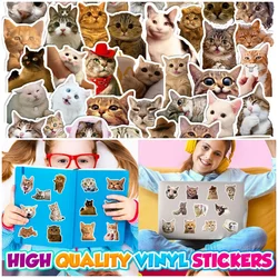 50Pcs Cat Stickers Cute Pet Cute Internet Celebrity Cat Emojis Graffiti Stickers Phone Cases Water Cup Stickers