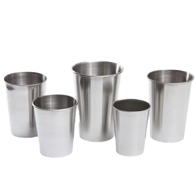 Stainless Steel Metal Cup Beer Cups White Wine Glass Coffee Tumbler Travel Camping Mugs Drinking  Tea Mug Set Outdoor