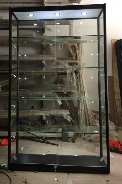 Lemari Pajangan Cerutu Titanium Custom.Supply, Meja Pajangan Rokok, Etalase Kaca ke USA