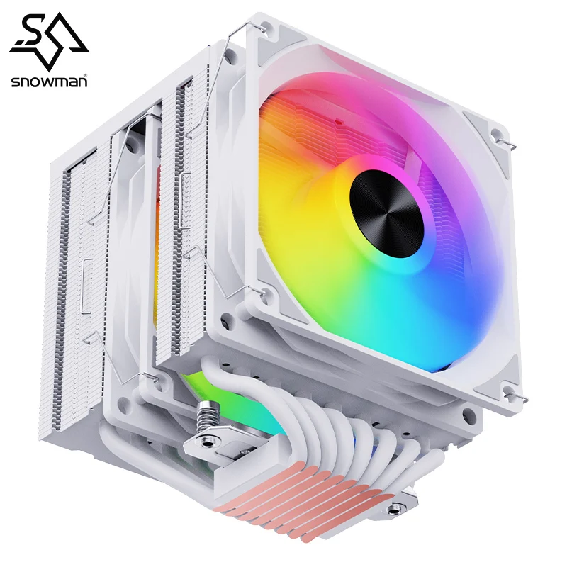 SNOWMAN MT880 Air CPU Cooler 8 Heat Pipes 4 Pin PWM ARGB PC Cooling Fan Quiet Intel LGA 1700 2011 1200 1156 X79 X99 AMD AM5 AM4