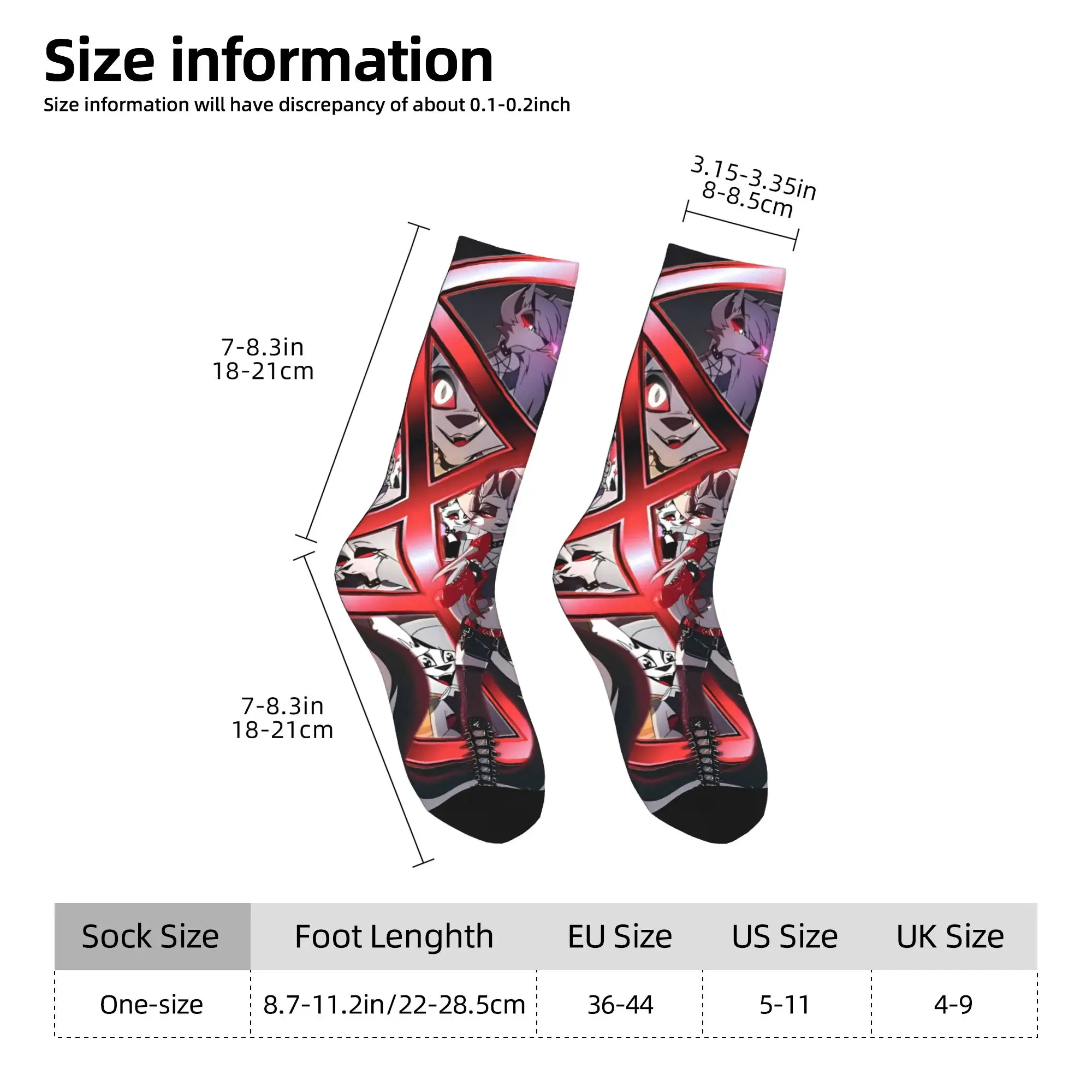 Helluva Boss Loona Socks  Printed Stockings Anti Skid Unisex Men Socks Comfortable Spring Casual Skateboard Socks