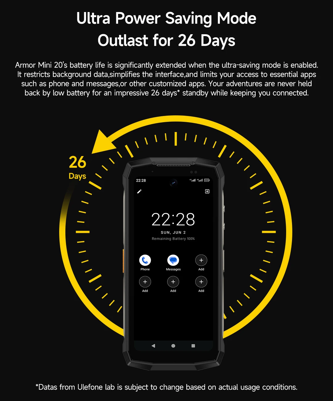Ulefone Armor Mini 20 4G 4.7" Rugged Phone 64MP Night Camera Android 14 Smartphone 6200mAh Mobile Phone NFC 16GB+256GB 33W G99