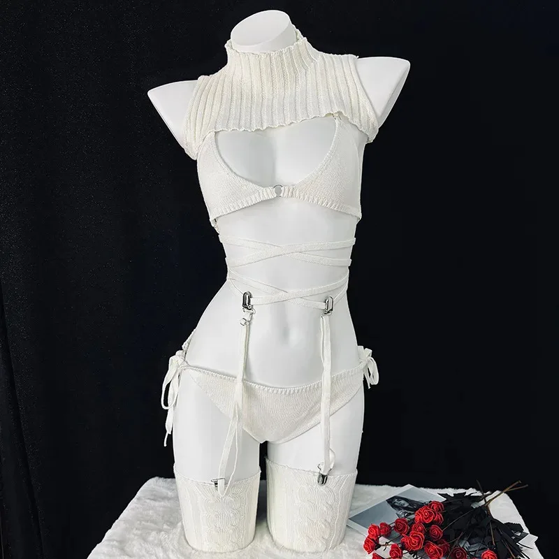 

Хэллоуин Косплей Костюм Женский Сексуальный Белый Свитер Боди Костюм Банни Девушка Униформа Одежда