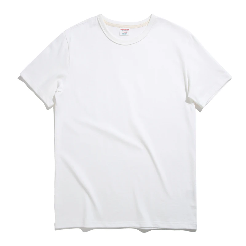 

Thiened Cotton ort Sve футболка для мужчин ретро базовый слой футболка игольчатый бренд SauceZhan круглый Ne молодежный тренд летняя одежда