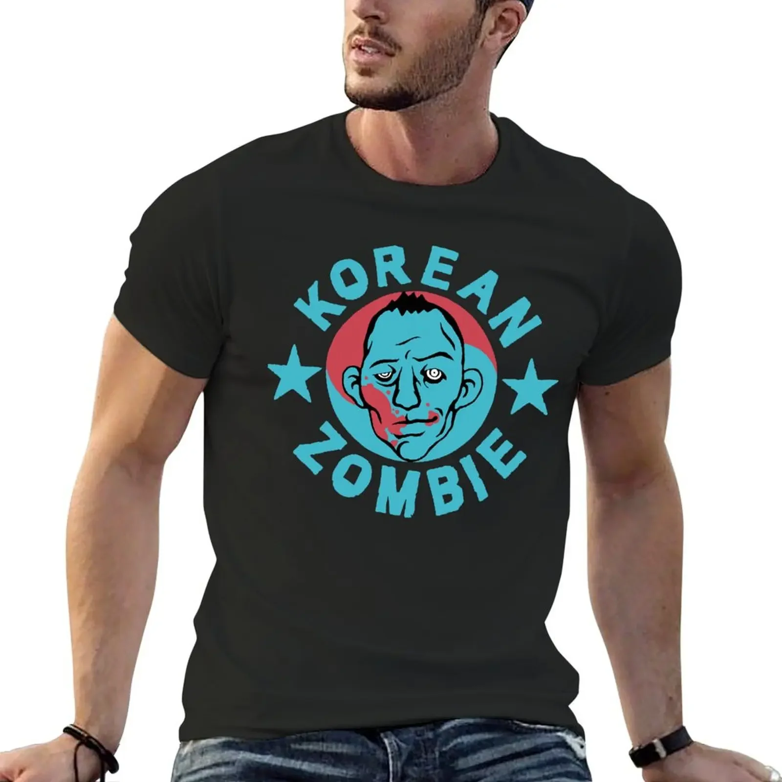 Korean Zombie Classic T-Shirt blue archive baggy shirts plain white t shirts men