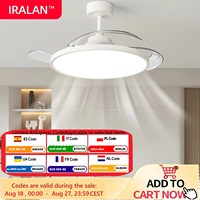 IRALAN Electric Fan Light 3000K-6500K APP and RC Dimmable 6 Wind Speeds Changeable Living room Foyer Silent Ceiling Fan Lamp