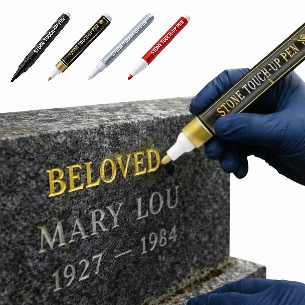Quick-Drying Tombstone Marker Pen Waterproof Weather-Resistant Gravestone Marker Pen Fine Tip Oil Based Gravestone Lettering Pen