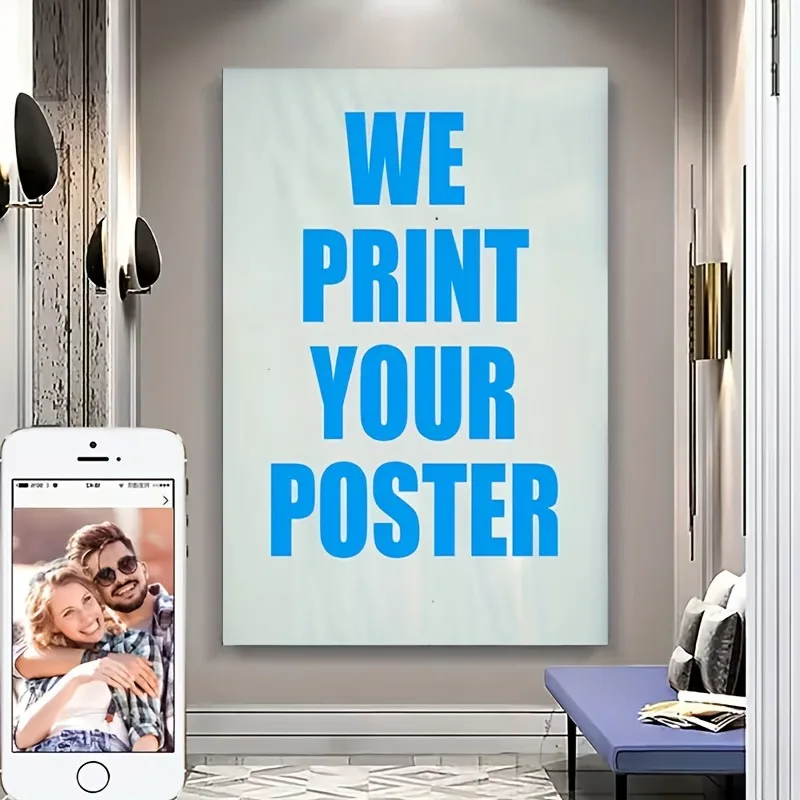 Personalized Unframed Photo/Text Poster - Upload Your Own Images & Text Suitable for Home, Office, Classroom, Events