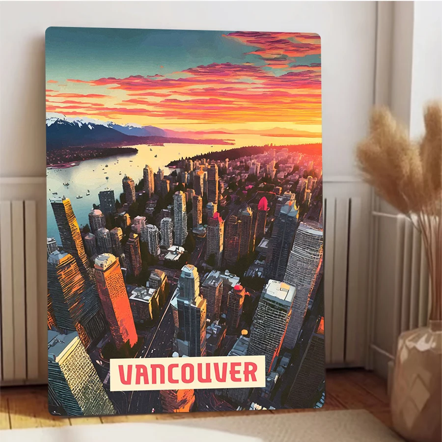 Vancouver Skyline Sunset Metal - огляд і ціна Home Decor Vancouver