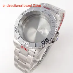 Bi-directional Rotating Bezel 40mm Dive Watch Case Bracelet 20ATM Waterproof Fit NH35 NH34 GMT ETA 2824 PT5000 Sapphire Glass