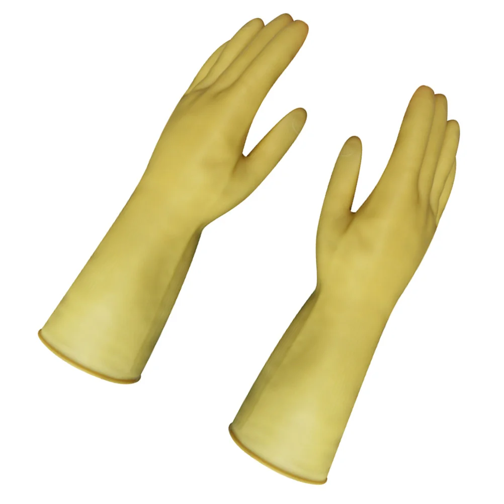 

2Pairs Thickened Latex Gloves Waterproof Anti Skid Durable Kitchen Dishwashing Household Cleaning Protection Hands