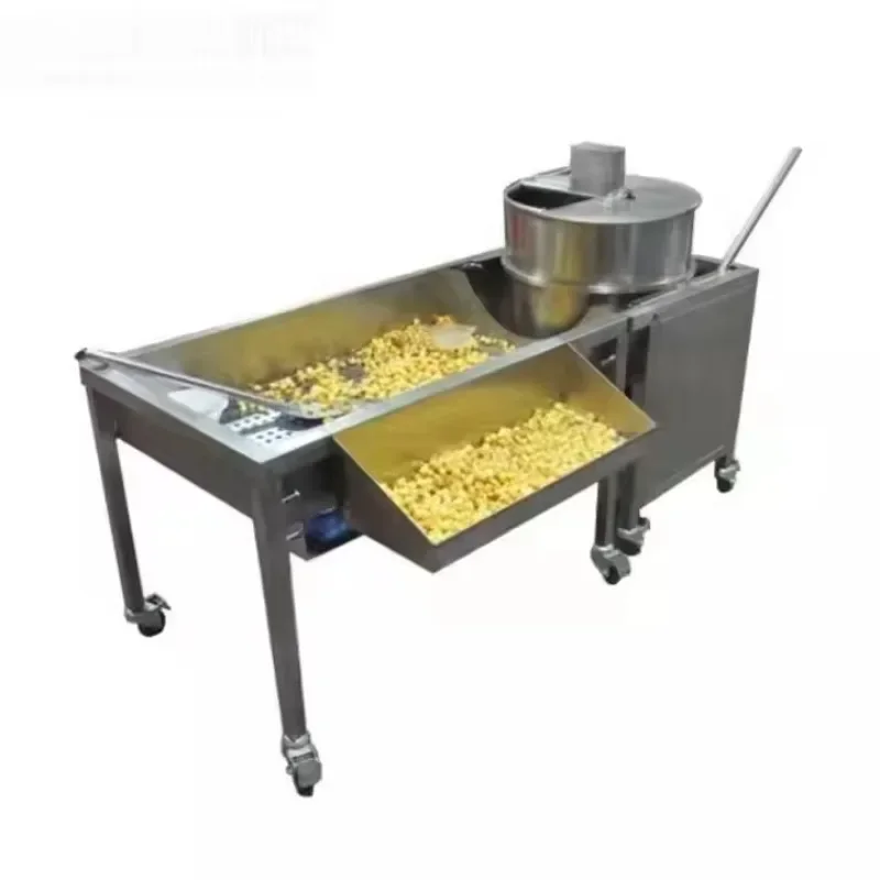 

Automatic gas stainless steel pot round commercial popcorn machine