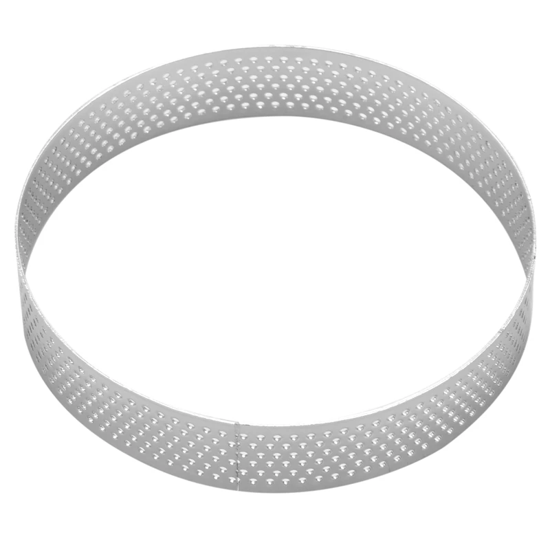 5Pcs Circular Stainless Steel Tart Ring French Dessert Perforation Mold Mousse Fruit Pie Quiche Cake Cheese Baking Mould-A73M