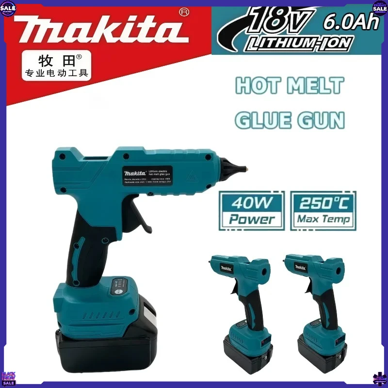 

Беспроводной электрический ручной клеевой пистолет Makita для ремонта и DIY, термопистолет для сварки, с насадкой против ожогов