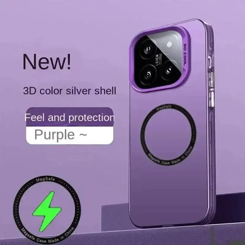 حافظة لهاتف Magsafe للشحن اللاسلكي غير اللامع لهاتف Xiaomi 17 Pro Max 15 14 13 T Pro Ultra Pro غطاء صلب للحماية ضد الصدمات