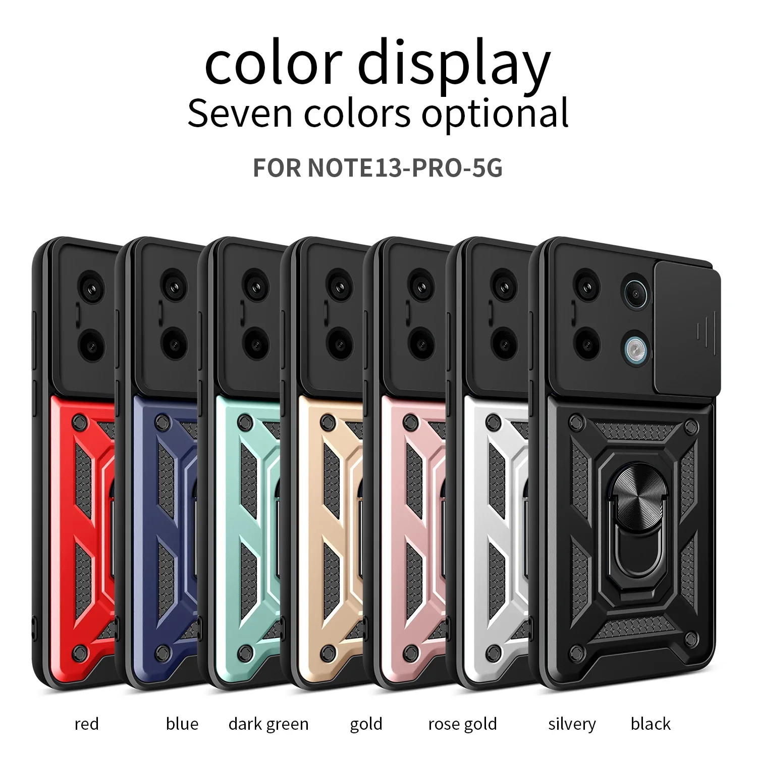 for Xiaomi Redmi Note 13 12 Pro plus 5G 4G Case Car Magnetic Ring Holder Slide Camera Armor Shockproof Xiaomi POCO M6 X6 Pro