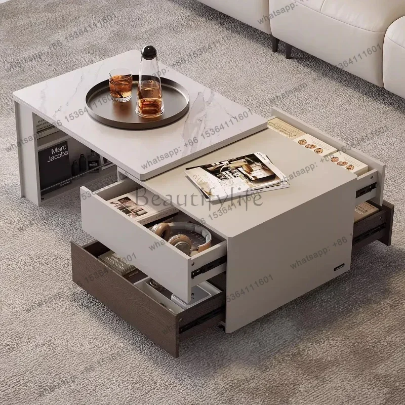 YJ Modern telescopic coffee tables Sedentary side table home furniture Tv table 180 cm 200 cm tv cabinet living room furniture