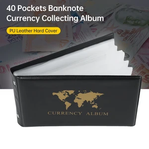40 Pockets Banknote Collection Album Collection Currency 20 Sheets Clear Dollar Ticket Money World Money Leather Hard Cover Storage 12 meilleurs albums vendus pour les billets de banque - No 11