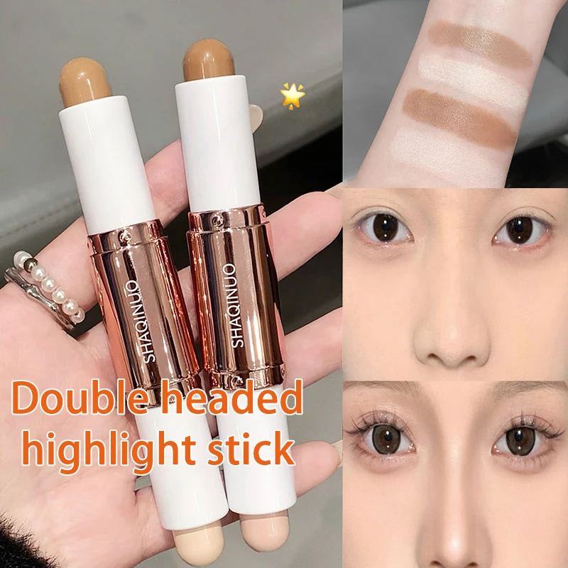 Double-ended Contouring Shading Pen Cream Brighten Nose Shadow Profile Natural Three-dimensional Highlight Stick Korean Makeup