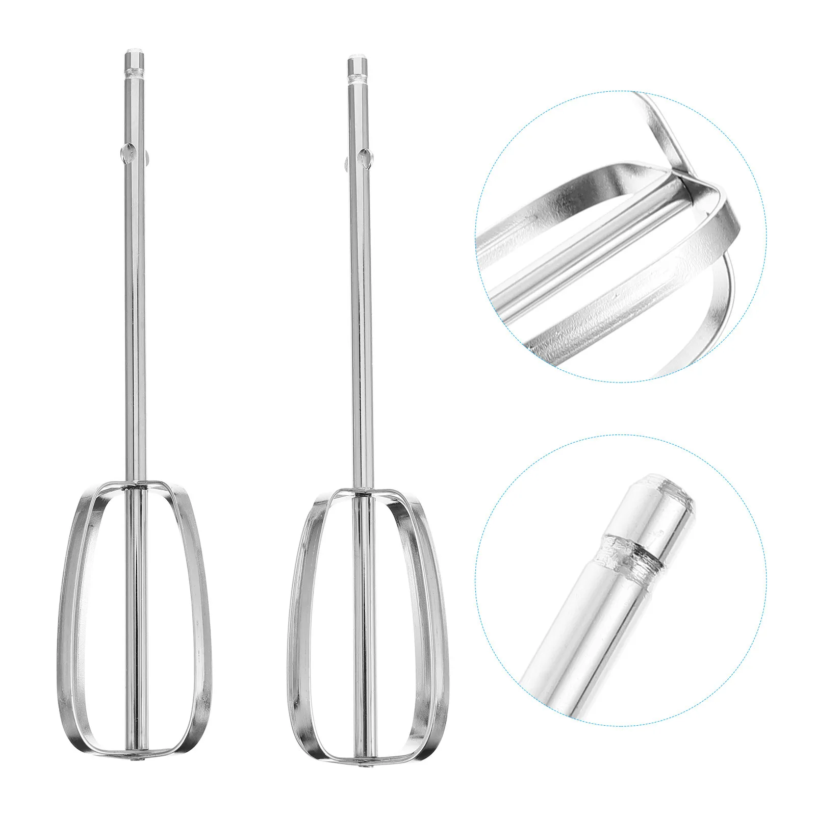 1Pair Egg Beating Stirrer Stainless Steel Whisk Ergonomic Handheld Kitchen Baking Tool Cream Mixer Milk Mixer Egg Blending Tool