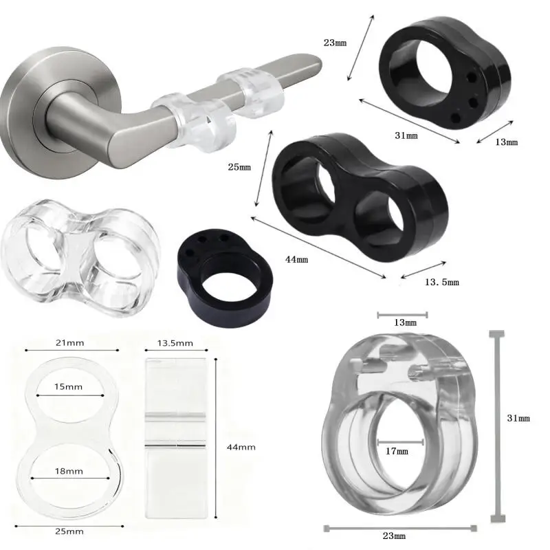 Transparents Doorstop Door Handle Wall Protection Door Handle Buffer Furniture Protection Pad Crash Pad Shockproof Rings Stopper